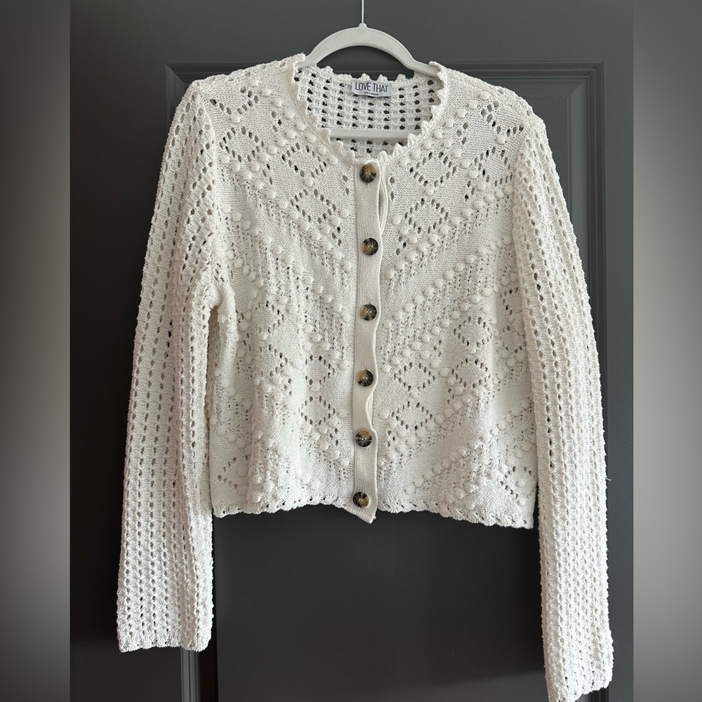 Elegant White Crochet Sweater